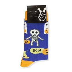 TwoSocks Halloween Socken Halloween Socks perfekt als Halloween Kleinigkeiten geeignet für Socken Damen Socken Herren (Skelett) von TwoSocks