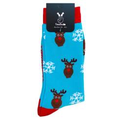 TwoSocks Weihnachtssocken | Damen & Herren | witzige Elch Strümpfe als Geschenk | Baumwolle | Einheitsgröße von TwoSocks