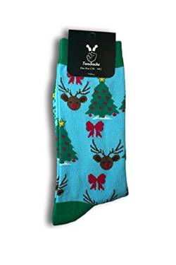 TwoSocks Weihnachtssocken Weihnachtsbaum| Damen&Herren | Socken Weihnachten| Baumwolle Einheitsgröße von TwoSocks