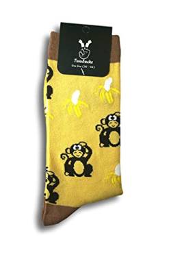 TwoSocks lustige Socken Damen Herren witzige Strümpfe als Geschenk Einheitsgröße (Affe) von TwoSocks