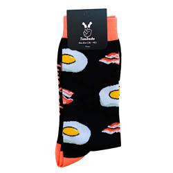 TwoSocks lustige Socken Damen Herren witzige Strümpfe als Geschenk Einheitsgröße (Bacon & Eggs) von TwoSocks