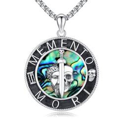 Memento Mori Halskette S925 Sterling Silber Santa Muerte Anhänger Totenkopf Schmuck Geschenk für Männer von Twoowl