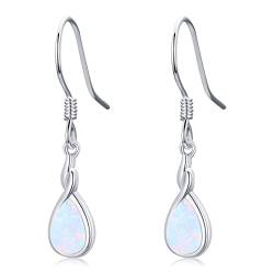 Opal Ohrringe für Damen 925 Sterling Silber Weiß Opal Ohrringe Tropfen Hängend Ohrringe Hypoallergene Opal Schmuck Geschenke für Mädchen Frauen von Twoowl