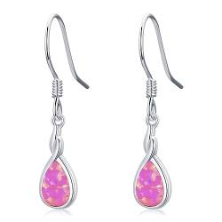 Opal Ohrringe für Damen 925er Sterlingsilber Rosa Opal Tropfen Ohrringe Hypoallergener Opal Schmuck Geschenke für Mädchen Frauen von Twoowl