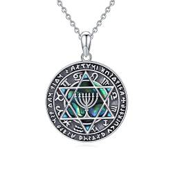 Twoowl Davidstern Halskette 925 Sterling Silber Jüdischer Mezuzah Anhänger Heidnischer Schmuck Davidstern Geschenke für Frauen Männer von Twoowl
