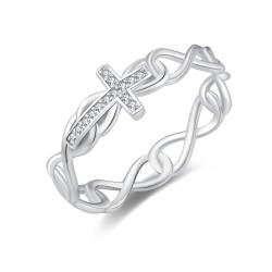 Twoowl Keltisches Kreuz Ring für Frauen 925 Sterling Silber Damen Verlobungsring Keltisches Kreuz Schmuck Geschenk für Frauen von Twoowl