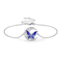 Twoowl Schmetterling Armband 925er-Sterlingsilber keltisches Mond-Armband irischer keltischer Schmuck Geschenke Weihnachten Muttertag für Frauen und Mädchen von Twoowl