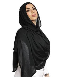 Txameru Frauen Hijab Viskose Hijab für Frauen Muslimische Baumwolle Hijab Mode Hijab Schal, Schwarz, Standard von Txameru