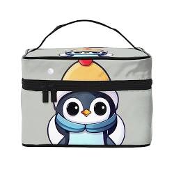 Niedliche Schweine-Druck-Make-up-Tasche,Tragbare Kosmetiktasche,Große Kapazität Reise Make-up Fall Organizer, Niedlicher Pinguin-Aufdruck, Einheitsgröße von TyEdee