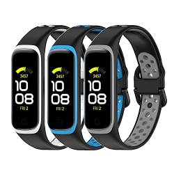 Tyeyober Kompatibel mit Samsung Galaxy Fit 2 Armband, wasserdicht schweißfest atmungsaktiv Samsung Galaxy Fit 2 Sport Ersatzarmband Silikon Uhrenarmband von Tyeyober