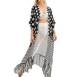 Tyidalin Damen Kimono Cardigan Sommer Strandkleid Lang Chiffon Strandponcho Pareo Boho Bikini Cover up (Farbe 16) von Tyidalin