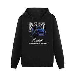 Paul Walker 1973 2013 Thank You for The Memories Signature Black Hoodies Printed Sweatshirt Graphic Mens Pullover Hooded L von Tylko