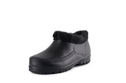 Tymar Herren Gefütterte Gummistiefel mit Vlies Gartenclogs Leichte Kurzschaft Regenstiefel Boots Outdoor Kurze Freizeit EVA (41/42, Schwarz) von Tymar