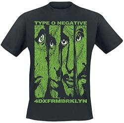 Type O Negative Faces Männer T-Shirt schwarz XL 100% Baumwolle Band-Merch, Bands von Type O Negative