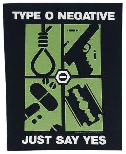 Type O Negative Just Say Yes Unisex Backpatch schwarz/weiß/grün 100% Polyester Band-Merch, Bands von Type O Negative