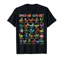 Types Of Dinosaurier Alphabet A-Z ABC Dino Identifikation Fun T-Shirt von Types Of Dinosaurs Educational Alphabet Kids Gift