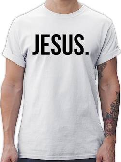 Herren T-Shirt - Statement Glaube Religion - Jesus Christus - L - Weiß - christliche Tshirt christlicher Shirt christlich Tshirts Jesus. t-Shirts jesús t christliches Aufschrift von TypoT