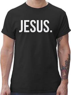 Herren T-Shirt - Statement Glaube Religion - Jesus Christus Weiss - M - Schwarz - Tshirt t-Shirts Shirt männer Tshirts Shirts Maenner t von TypoT