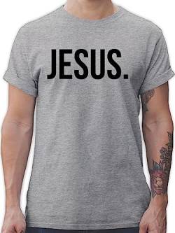 Herren T-Shirt - Statement Glaube Religion - Jesus Christus - XL - Grau meliert - Jesus. Shirt christlich t-Shirts christliches Tshirt jesús Tshirts christliche t christlicher Aufschrift von TypoT
