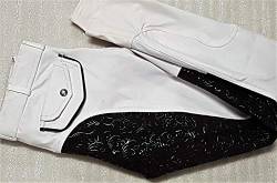 Turnier Reithose B + W Weiß Schwarz Vollgrip Silicon Vollbesatz Turnierreithose 36 38 40 42 44 46 48 (42) von Tysons Breeches