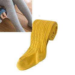 U/A Kinder Winterleggings aus Baumwolle Herbst Winter Warm stretchige Stricken Strumpfhose Leggings Gelb XL = 3-5 Jahre alt von U/A