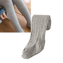 U/A Kinder Winterleggings aus Baumwolle Herbst Winter Warm stretchige Stricken Strumpfhose Leggings grau XL = 3-5 Jahre alt von U/A