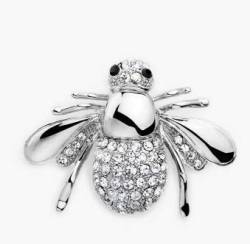 Qualität1 X Silber Diamant Biene Revers Pin Emaille Pin Brosche Schmuck Corsage Button Kleid Schal Clip Tasche Ornament Bequem Und Langlebig von U/K