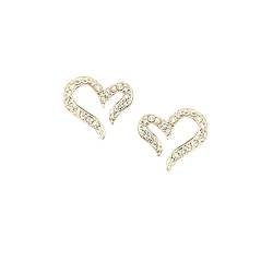 U/K 1 Paar Ohrringe Frauen Open Heart Shaped Crystal Strass Ohrringe Ohrringe Mädchen Frauen Geschenk Silber Schmuck Neuheit Neu Freigegebenlanglebig von U/K