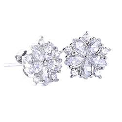 U/K Blumen-Ohrringe für Frauen-Kristallbolzen-Ohrring-Schmuck-Geschenke für Ihr Weiß kreativ und nützlichzuverlässig von U/K