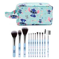 Kuro-mi Make-up-Tasche mit Make-up-Pinsel, Kitty Plüsch, Kosmetiktasche, 8 Stück, Kosmetiktasche für Frauen und Mädchen, Stitch, Stich von U-CHYTY