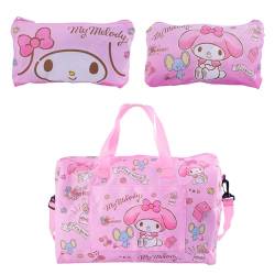 Reisetasche mit Cartoon-Kitty-Motiv, groß, 55,9 x 25,4 x 17,8 cm, faltbar, Wochenendtasche, Übernachtungstasche, Handgepäck, Sporttasche, Turnbeutel für Damen, Pink-b, Cartoon von U-CHYTY