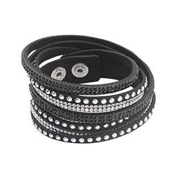 Langes Armband Leder mehrschichtig geflochtenes Armband mit Kristall Casual Stil bequem und umweltfreundlich von U-K