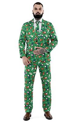 U LOOK UGLY TODAY Christmas Suit Party Mens Funny Xmas Jacket Costume, Novelty Christmas Suit Outfit-Regular Fit-Ho Ho Ho-XXL von U LOOK UGLY TODAY