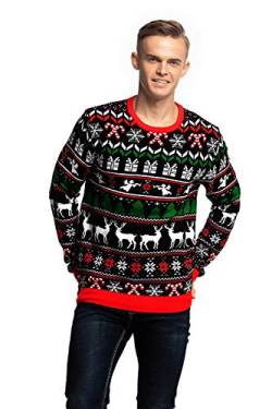 U LOOK UGLY TODAY Hässlicher Weihnachtspullover, Unisex Lustiger Chunky Fair Isle Gestrickter Festlicher Pullover für Party Fab Festive Fair Isle S von U LOOK UGLY TODAY