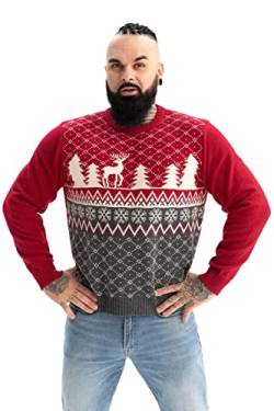 U LOOK UGLY TODAY Hässlicher Weihnachtspullover, Unisex Lustiger Chunky Fair Isle Gestrickter Festlicher Pullover für Party S von U LOOK UGLY TODAY