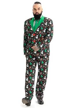 U LOOK UGLY TODAY Weihnachtsanzug Party Mens Funny Xmas Jacket Kostüm, Novelty Weihnachtsanzug Outfit L von U LOOK UGLY TODAY