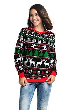 U Look Ugly Today Womens Damen Lustig Pullover Strickpullis für Weihnachten-Fairisle & Reindeer Sweater, Festliche Fair Isle, M von U LOOK UGLY TODAY