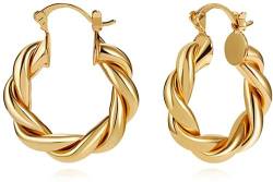 Damen Twisted Gold Dicke Creolen Einfache Mode Ohrringe Mädchen Modeschmuck... Praktisches Design und langlebig von U-M