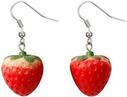 Erdbeer Ohrringe Süße Damen Favor Sweet Fruit Design Accessoires rot Nützlich und praktisch von U-M