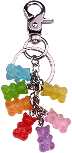 U-M Bunte Gummibärchen Schlüsselanhänger Charms Anhänger Schlüsselanhänger Wiederverwendbare Kunststoff Gummi Bär Halskette Schlüsselanhänger Geschenk für Kinder Mädchen Stil 1 Nützlich und praktisch von U-M