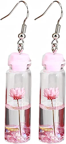 U-M Flasche Blumenohrringe, lustige Aussage baumeln Tropfen Harz Wasserflasche Anhänger Ohrringe Schmuck für Frauen Praktisches Design und langlebig von U-M