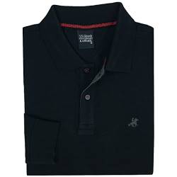 Poloshirt für Herren, Langarm, 100 % Baumwolle, leicht, Frühling, Übergröße, 3 x 4 XL, 5 x 6 x, Schwarz , 58 von U.S. Grand Polo Equipment & Apparel