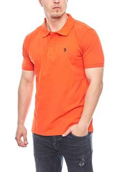 U.S. POLO ASSN. Basic Poloshirt Polohemd Baumwolle Herren Kurzarm (Orange, M) von U.S. POLO ASSN.