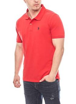 U.S. POLO ASSN. Basic Poloshirt Polohemd Baumwolle Herren Kurzarm (Rot, XL) von U.S. POLO ASSN.