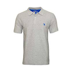 U.S. POLO ASSN. Basic Poloshirt Polohemd Baumwolle Herren Kurzarm 100% Baumwolle (Grau Melange, XXL) von U.S. POLO ASSN.