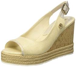 U.S. POLO ASSN. Damen TOPAZIA Linen Peeptoe Sandalen, Elfenbein Natur, 37 EU von U.S. POLO ASSN.