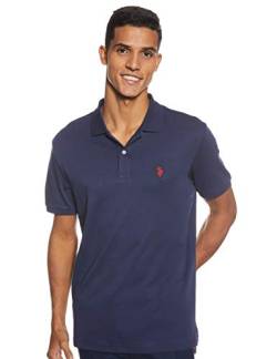 U.S. POLO ASSN. Herren Solid Interlock Polo Shirt Poloshirt, Klassisches Marineblau, Groß von U.S. POLO ASSN.