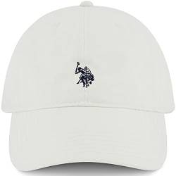 U.S. POLO ASSN. Herren US Polo Assn Baumwolle, verstellbar, Gebogene Krempe, mit gesticktem kleinen Pony-Logo Baseballkappe, Weiss/opulenter Garten, Einheitsgröße (6er Pack) von U.S. POLO ASSN.