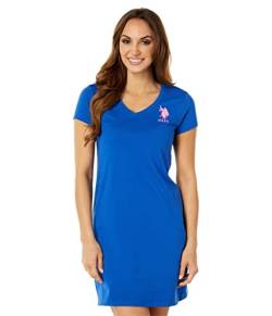 U.S. Polo Assn. Damen T-Shirt mit tiefem V-Ausschnitt, Blauer Raft, Groß von U.S. POLO ASSN.