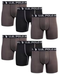 U.S. Polo Assn. Men's Underwear - Performance Boxer Briefs (6 Pack), Size Large, Grey/Grey/Black von U.S. POLO ASSN.